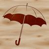 A stylized illustration of an open parasol or collapsible umbrella, perfect for vector art and graphic design projects.