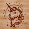A stylized illustration of a mythical unicorn's head, suitable for digital design and crafting projects.