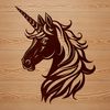 A mythical creature with a single horn on its forehead, depicted in a simple vector design.
