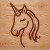 Line Art Unicorn Head Illustration Simple line drawing of a mythical unicorn head.