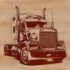 A large, road-going truck with multiple trailers, suitable for vector art designs.