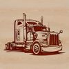 A digital illustration of a semi truck, suitable for cutting machine designs or vector art projects.