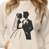 Beautiful Couple Illustration A simple illustration of a bride and groom standing together, holding hands.