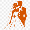 Vector Design for Weddings and Love Vector illustration of a wedding couple with bride and groom exchanging vows, ideal for clip art and design projects.