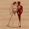 Bride and Groom Vector Art Design A vector illustration of a wedding scene featuring a bride and groom.