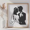 Wedding Vows Illustrated A vector illustration of a couple exchanging vows in a wedding ceremony.