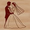 Beautiful Vector Wedding Clip Art A vector illustration of a bride and groom standing together, holding hands.