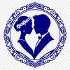 Elegant Wedding Silhouette A bride and groom standing together in front of a floral backdrop, ready to be cut out from paper or cardstock.