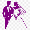 Beautiful Wedding Background Design A bride and groom standing together, holding hands, with a subtle wedding decoration background.