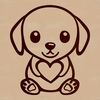 Vector Dog Portrait in a Sitting Position A sitting dog breed, the Weimaraner, depicted in vector format.