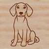 Sitting Weimaraner Vector Graphic Image A sitting Weimaraner breed dog depicted as a vector graphic.
