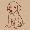 Weimaraner Breed Dog Silhouette A sitting Weimaraner dog breed with a sleek coat, suitable for vector art and illustration.