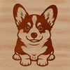 Free Downloadable Welsh Corgi Clip Art A vector illustration of a seated Welsh Corgi, suitable for digital crafting and design projects.