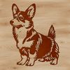 Cute Standing Dog Design A standing Welsh Corgi dog in a simple illustration style.
