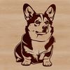 Welsh Corgi Breed Dog Sitting Illustration A traditional Welsh Corgi breed of dog sitting on a surface.
