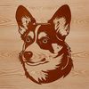 Beautiful Welsh Corgi Silhouette A detailed illustration of a Welsh Corgi's head in vector format.