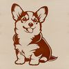 Vector illustration of a sitting Welsh Corgi, a popular breed of dog known for its adorable appearance.