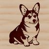 Lovable Welsh Corgi Silhouette A loyal Welsh Corgi sitting on its haunches, depicted in vector style.