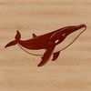 Silhouette Whale Design A detailed vector illustration of a whale in silhouette form, suitable for cutting machine projects.