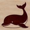 Illustrated whale graphic in vector format for commercial and personal projects.