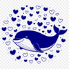 Simple Whale Design SVG Illustrative vector graphic of a whale in simple silhouette form.