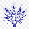 Illustration of a stalk of wheat with leaves and grain.