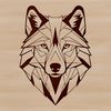 Wild Wolf Portrait SVG A wolf's head with detailed fur texture and facial features.