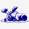A sleeping wild animal, specifically a moose, rendered as a vector graphic.