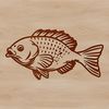 A detailed illustration of a wild Crappie fish with features and patterns typical of its species.