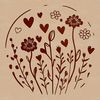 Stylized Flower Clip Art A delicate illustration of a wild flower with intricate details and stylized petals.