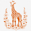 Tall Savannah Resident A tall, even-toed ungulate with long neck and legs, set against a simple background.