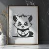 Possum SVG Clip Art Design Vector illustration of a wild animal, specifically a possum, suitable for various design applications.