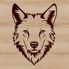 Beautiful Wolf Vector Design A detailed illustration of a wolf's head with a wild animal's features.