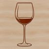 A stylized illustration of a glass filled with red wine, suitable for digital design projects.
