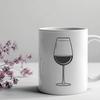 Glass of Wine Graphic Clipart A graphic illustration of a glass of wine on a table, depicted in a vector design style.