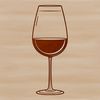 An abstract design element featuring a wine bottle or glass, suitable for graphic design projects.