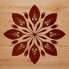 A delicate 2D snowflake design made up of intricate lines and patterns.