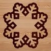 A delicate, intricate snowflake design rendered in vector format.