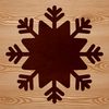 A delicate white snowflake silhouette against a dark background, suitable for winter and Christmas designs.