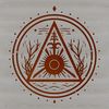 Gothic Witchcraft Icon SVG Illustrated witchcraft symbol featuring an eye of providence icon in a gothic style, suitable for Halloween decorations.