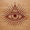 A symbol representing the mystical practice of witchcraft, featuring an eye motif reminiscent of ancient esoteric traditions.