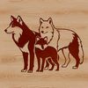 A realistic illustration of a wolf, suitable for vector design and digital cutting.