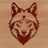 Wolf Facial Study A digital rendering of a wolf's facial features in high-resolution SVG format, ideal for crafting and DIY projects.
