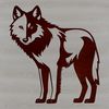 Standing Wolf Graphic Vector Design A detailed illustration of a wolf standing upright.