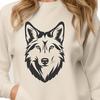 Wolf Silhouette with Intricate Details A high-resolution SVG representation of a wolf's face with intricate details.