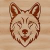 Wild Wolf Portrait Silhouette An SVG design featuring a wild animal profile with sharp facial features and fur details.