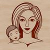 SVG Mother and Daughter Interaction A detailed illustration of a mother and daughter interacting, suitable for use as vector art in various design projects.