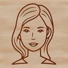 A digital illustration of a female figure designed as a vector art template.