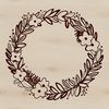 Beautiful Wreath Vector Artwork A floral wreath design made from interconnected stems and leaves in vector format.