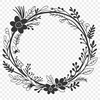 Beautiful SVG Wreath Clip Art A floral wreath design created as an SVG file, suitable for cutting machines like Cricut or laser cutters.